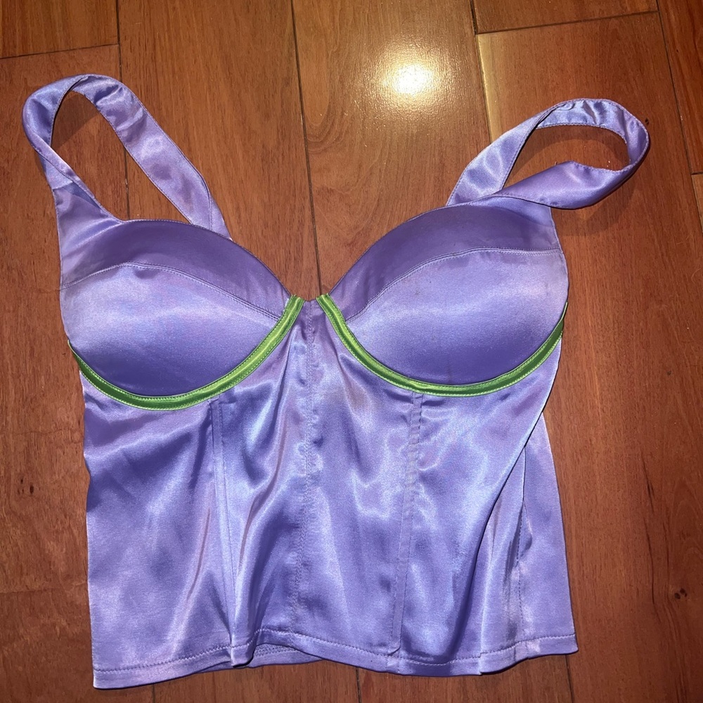 Purple bustier crop top